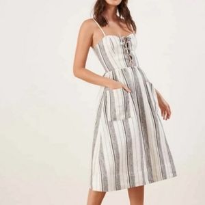 NWT Reformation Ellen linen dress Sz 4 runs small